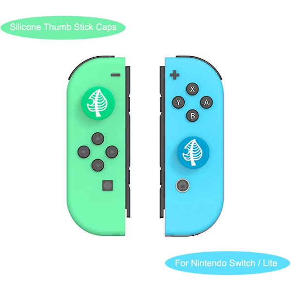 6 st Thumb Grip Caps Kompatibla med Nintendo Switch/Lite Söta Katt Tassar Räv Grönt Löv Design Joystick Caps Kompatibla för Switch Joy Con Controller