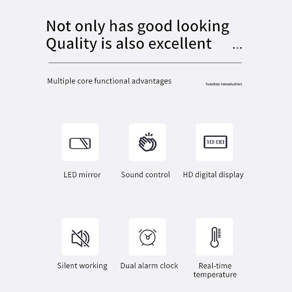 Led väckarklocka Elektronisk väckarklocka Enkel klocka Spegelklocka Väckarklocka Heminredning Temperaturklocka Väckarklocka Led väckarklocka För barn Klocka D