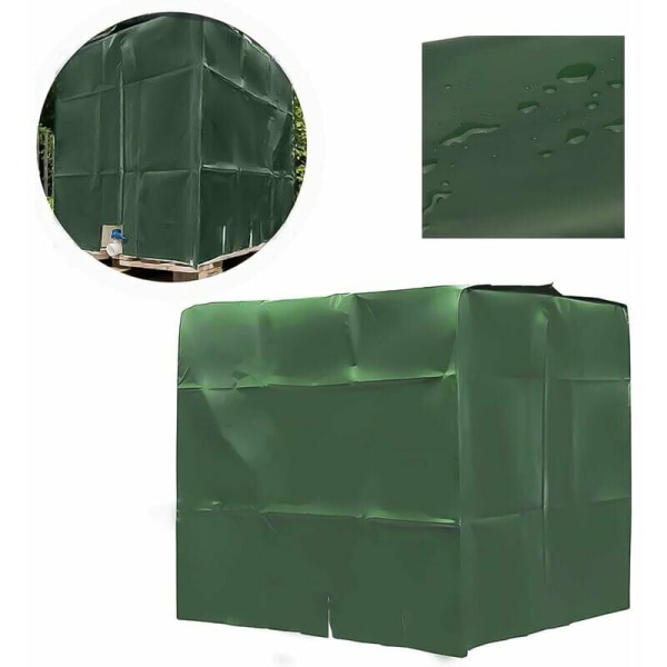 Cover, IBC Cover för 1000L tank, Vattentankbehållare Cover, Dammtät, UV-beständig, Regntät, 120 x 100 x 116cm (grön)