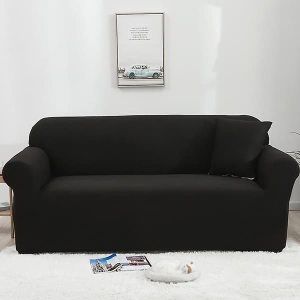 Elastiskt sofföverdrag, bekvämt stretchtyg (svart, 140-180 cm)