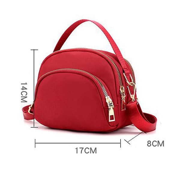 Axelväska Polyester Crossbody Väska Messenger Mini Kapacitet Vattentät Handväska Tygväska（röd）