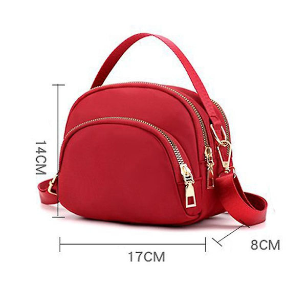 Olkalaukku Polyester Crossbody Bag Messenger Mini Kapasiteetti Vedenpitävä Laukku Kangaskäsilaukku（punainen）