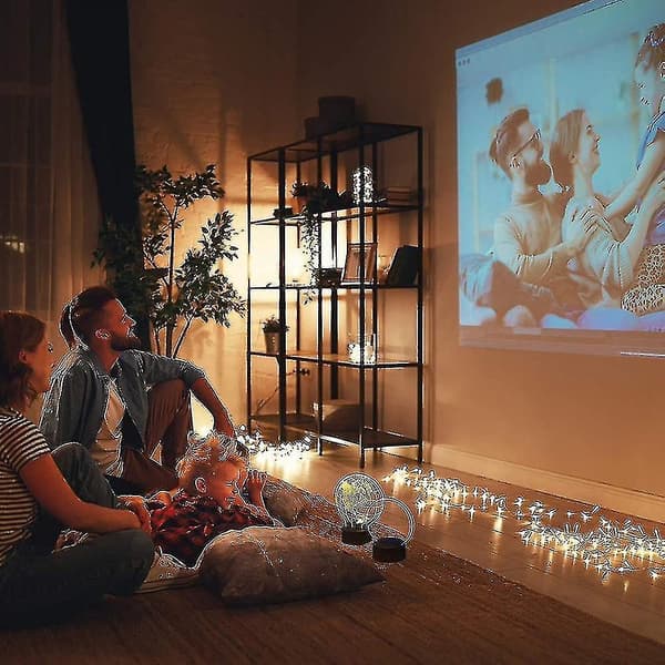 DIY 3D natlys basesæt med justerbart 7 farveskiftende lys