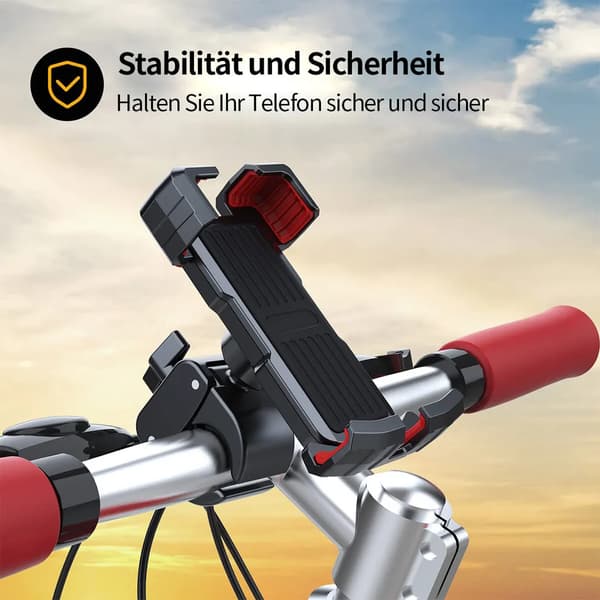 Motorcykel Telefonholder, 360° Roterbar Bilmontering, Sort