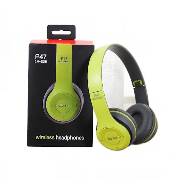 Gule trådløse hovedtelefoner, foldbar stereobas, Bluetooth-hovedtelefoner, headset til børn, gaver, med mikrofon, Bluetooth 5.0-adapter, videospil