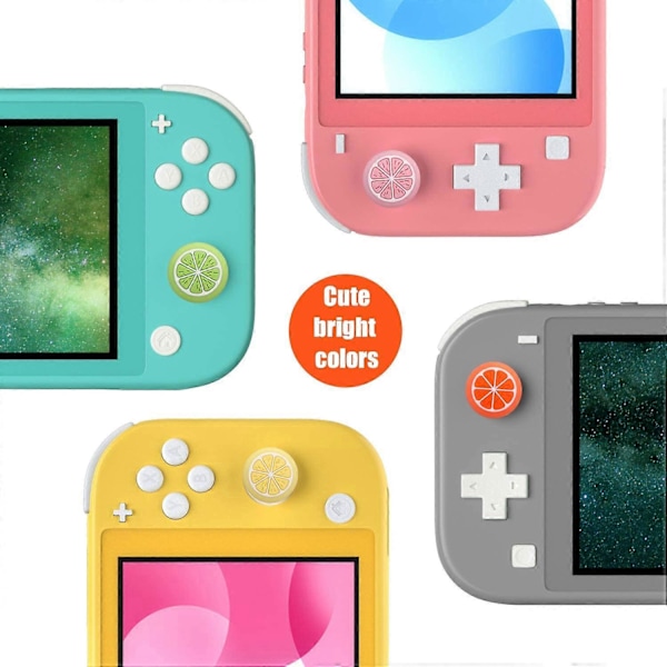 Frukttema Tumgrepp, Kompatibla med Nintendo Switch och Switch Lite, Mjuk Silikon Joysticköverdrag - 6 st
