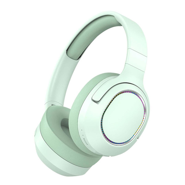 Over-Ear Bluetooth-hodetelefoner med LED-belysning, sammenleggbare trådløse hodetelefoner med lav latenstid, med mikrofon og pustende E173