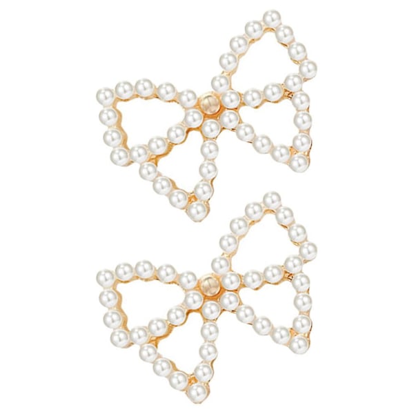 1 par Dame Øreringe Buesløjfer Øreringe Stud Øreringe Buesløjfe Øreringe Mode Øreringe Smykker（1.70X1.20X0.50CM，Hvid）