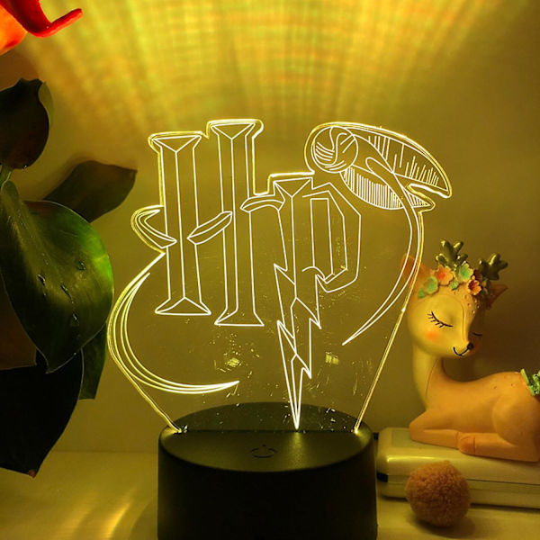 3D Illusion Harry Nattlampa 16 Färger Lampa med