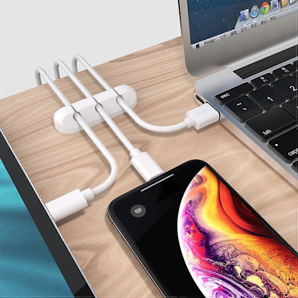 Kabelhållare, 3-pack Kabelhantering Trådarrangörsklipp Silikon Självhäftande för Skrivbord USB Laddningskabel Strömledning Muskabel Tråd PC