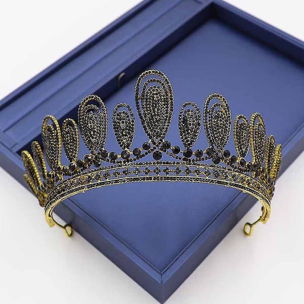 Kroner for kvinner Rhinestone vanndråper Tiara Halloween pannebånd Prinsesse bursdag hår tilbehør