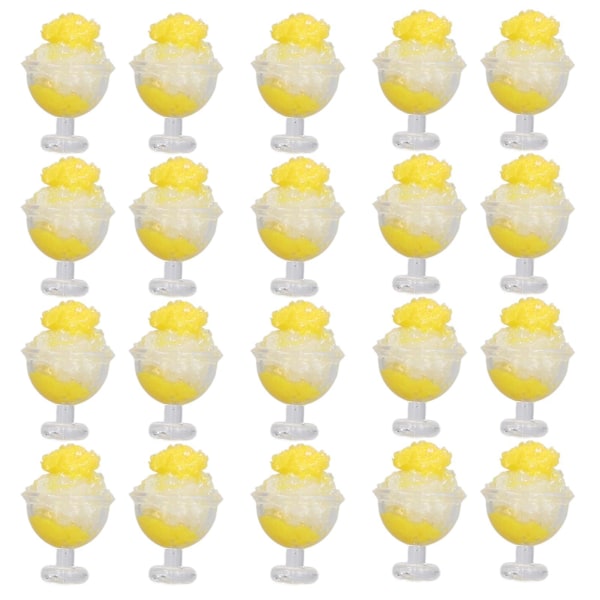 20 st 1:12 Dockhus Smoothie DIY Rolig Simulerad Miniatyr Smoothie Dockhus Dekorationstillbehör Gul