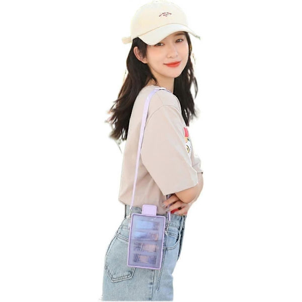 Modern Minimalistisk Fashion Girl Plastkopp Blixt Bärbar Utomhus Rem Vattenflaska College Student Barn Vattenkopp Present (Färg: Blå, Storlek: