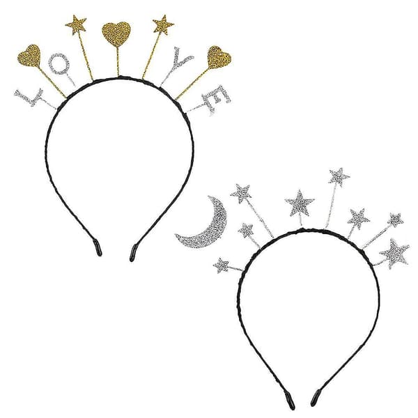 Glitter Pannebånd Søt Måne Stjerne Hjerte Hårbøyle Hodeplagg Bursdagsfest Krone Tiara Hodeplagg