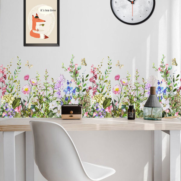 Flere kreative planter og blomster collage grønne plante wallstickers stue baggrund vindue dekoration glas vindue klistermærker