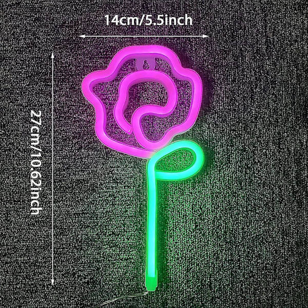 Ruusukukka Neonvalo Led Neon-kyltti Pinkki Neonvalo Paristo/usb-käyttöinen Seinä Neonvalo Neon Yövalo Makuuhuoneen Valo Neon Kukka-kyltti