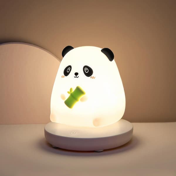 Søt nattlys for barn, søt panda nattlys myk silikon
