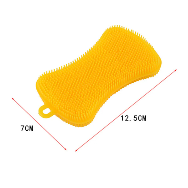 3-pack Silikon Svamp, Silikon Disksvamp, Multifunktionell Köks Silikon Skrubbsvamp för Gryta, Panna, Tallrik, Skål, Frukt, Grönsaker (Blå+Röd+Gul)