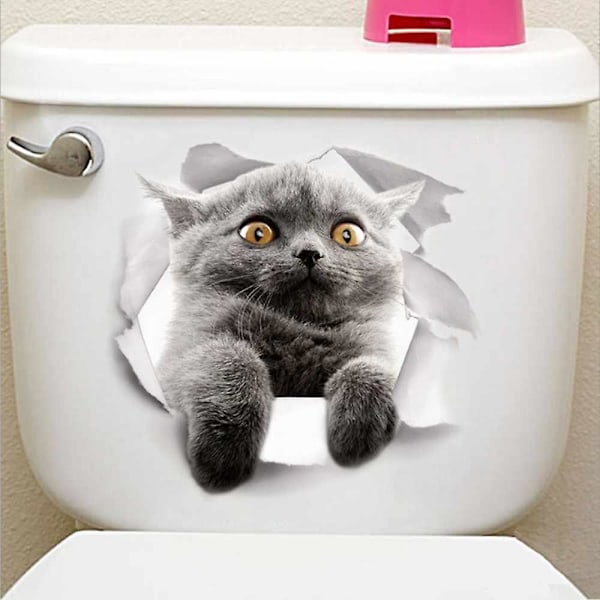 Cat Lovely Animal Fridge & Toilet PVC Wall Sticker