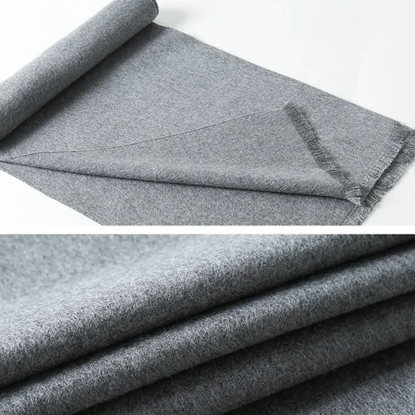 Herrscarf i ullbland, rutig, mjuk, trendig, finstickad halsduk med fransar för män, varm, klassisk och elegant rutig