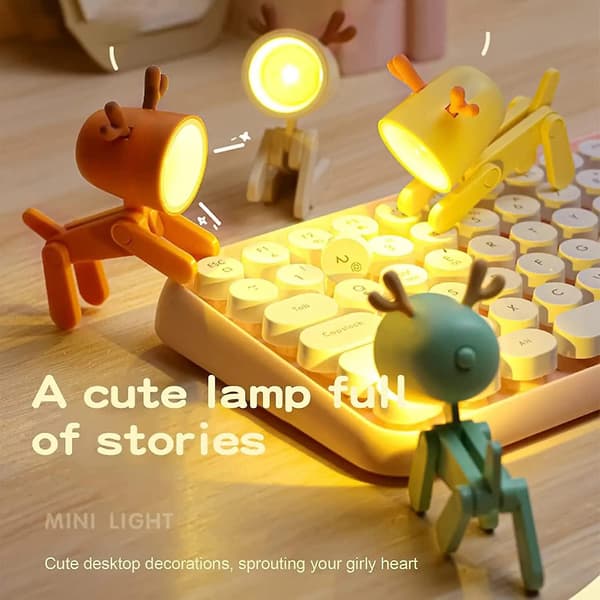 Mini LED-hirvi pöytälamppu, sininen