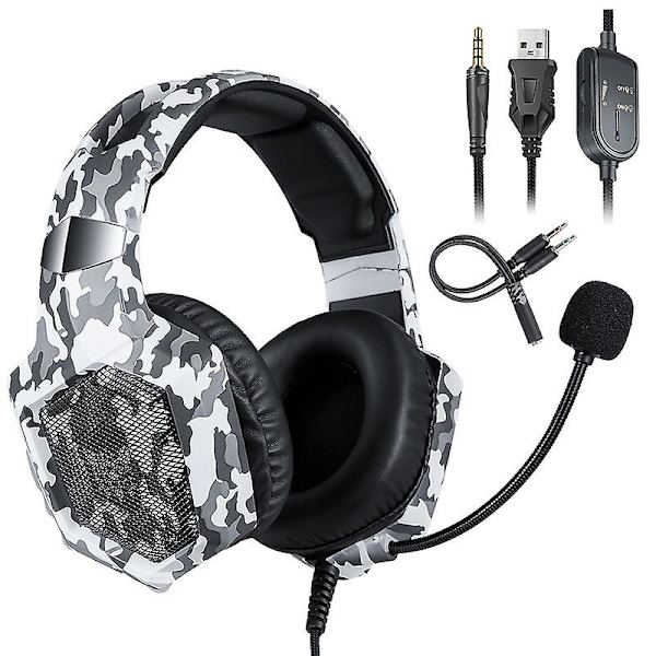 Melua kuulokkeet Pc Laptop Tablet Stereo Langallinen Led-valot K8 Peliheadset Mikrofonilla Ps4 Xbox One Kuulokkeet