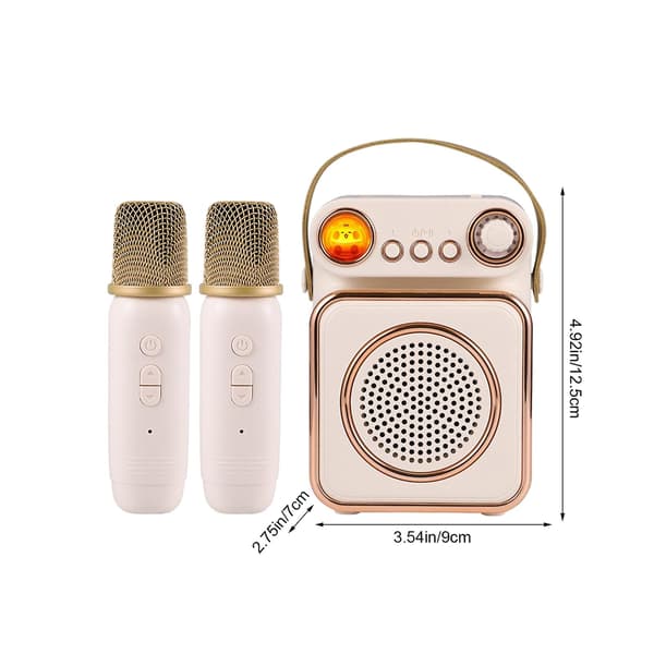 Intelligent Bluetooth-høyttaler trådløs mikrofon (gratis størrelse, beige)