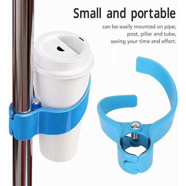 2 kpl bussin mukiteline, sininen säilytysteline koukku ABS kannettava juomateline helppo handsfree juomateline