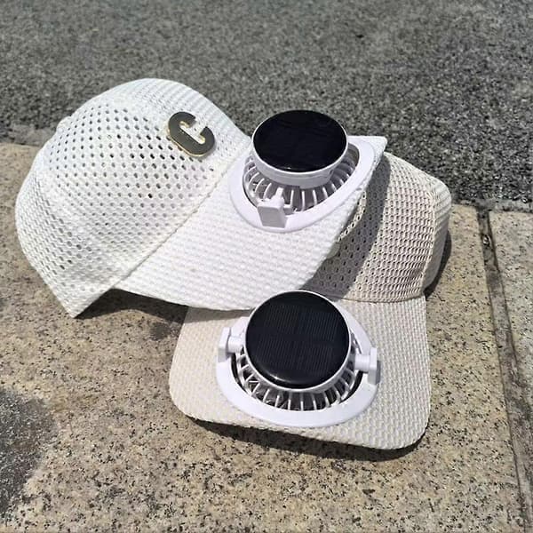Solcelle-ventilatorhat UV-beskyttelse åndbart net justerbar skygge