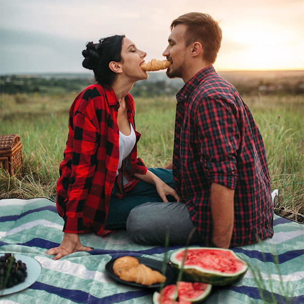 Picknickfilt tvättbar utomhus campingfilt för 4-7 personer