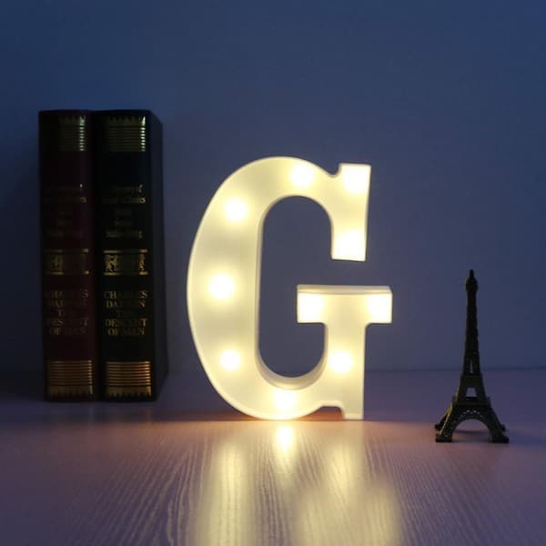 LED-lys nummer bogstavskilt til natlys bryllup