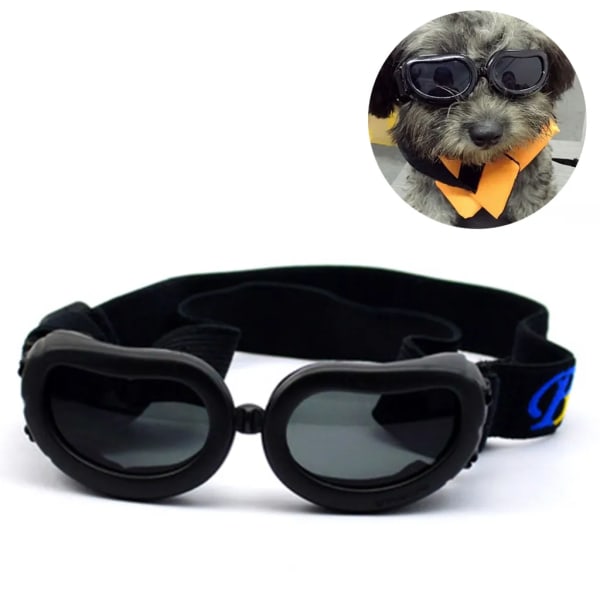 Hundsolglasögon UV-skyddsglasögon Vattentät Justerbar hundglasögon för små hundar/katter