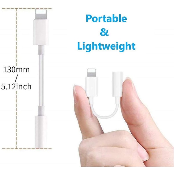 2st Lämplig för Iphone hörlursuttag Adapter Lightning till 3,5 mm hörlursljudadapter