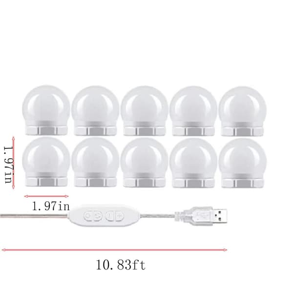 Led Vanity Lights Strip Kit med dimbare lyspærer