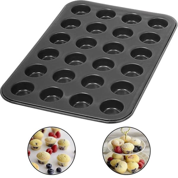 Kakaform | Set med 2 24 jämna minikakaformar med non-stick-beläggning