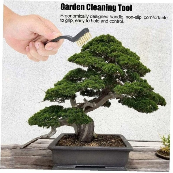 Trådborstar för att skura bonsai, mini trådverktyg, bonsaiborste för växter, trädstammar, trädgårdsredskap