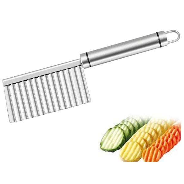 Rostfritt Stål Garnityr Skärverktyg Vågig Chip Cutter Grönsaks Skärare Vågig Skärare Potatis Skärare för Potatis Grönsaker Frukt