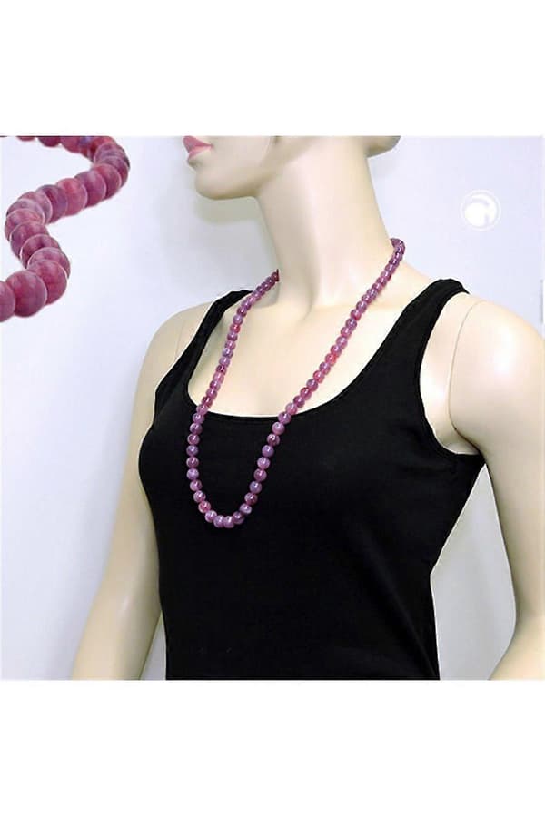 Halsband Pärlor 10mm Lila-lila 80cm - Gl01504-80