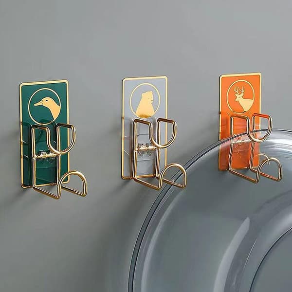 Cartoon Base Holder Lim Adhesive Hook Kök Badrum Förvaring Rack Hook Stark（Som visas）