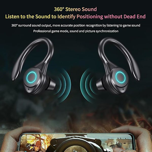 Tws Langattomat Bluetooth-pelikuulokkeet, melunvaimennus, handsfree-puhelut, Hifi-stereomusiikkikuulokkeet, vedenpitävät urheilukuulokkeet mikrofonilla