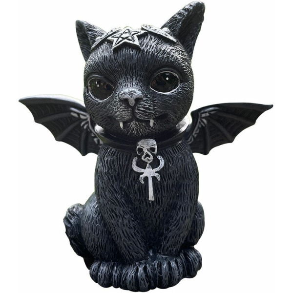 Halloween maaginen kissan hartsi askartelukoristeen eläinveistos lahja työpöydän koristeena lomakoriste (3 kpl)