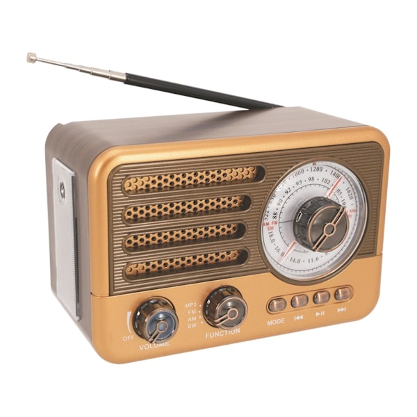 Utsalg Tretre Retro Trådløs Bluetooth-høyttaler Mobiltelefonkort Utendørs Lyd Mini Subwoofer FM-radio Lommelykt
