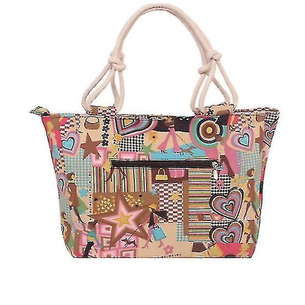 Casual Canvas Bag Shopping Bag En Axel Tryckt Tygväs Canvas Bag