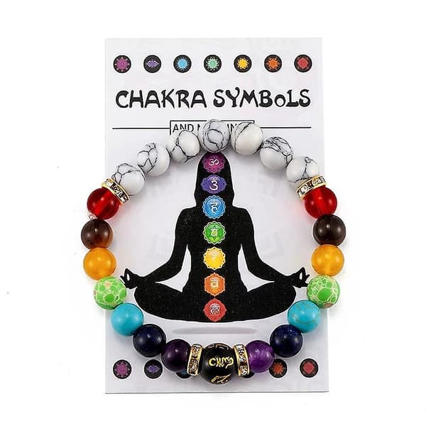 Dww-2 pice Double Chakra luonnonkivi rannekoru Reiki-amuletti.