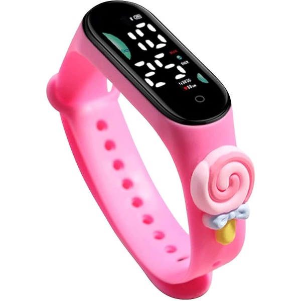 Led digital watch, tecknad vattentät watch, elektronisk sport-digital lollipop- watch för tonåringar och barn