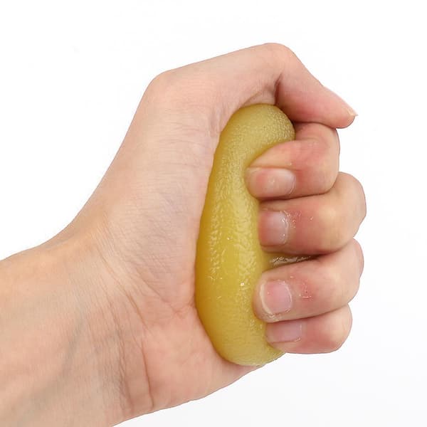 Silikone Massage Terapi Greb Bold til Håndled Finger Styrke Øvelse Stress Relief (Gul 15)