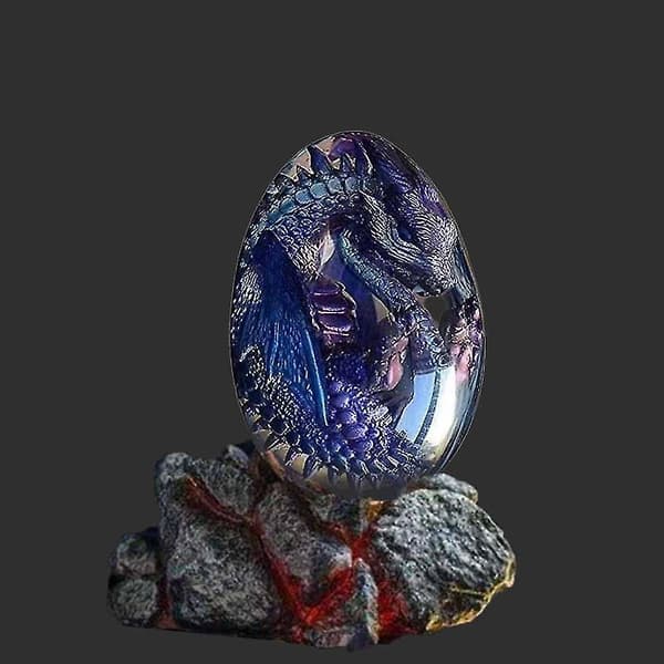 Vulkan drageæg med lysende base, skrivebordsdekoration