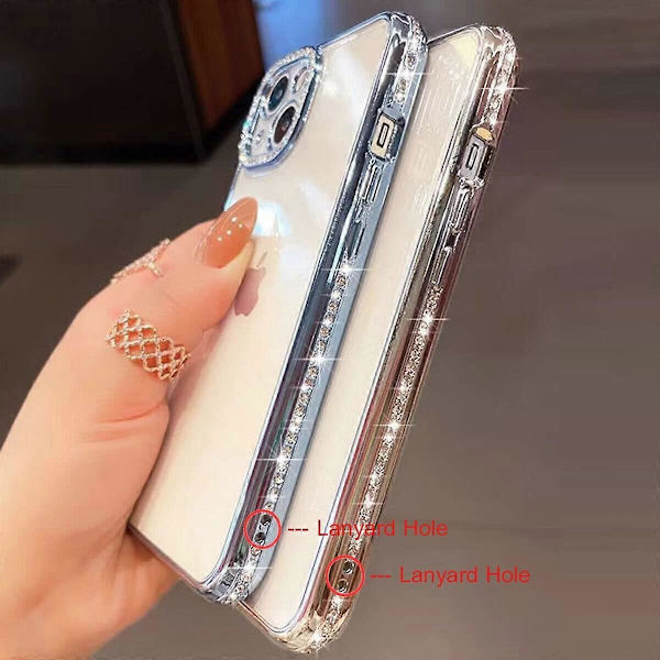 iPhone 14 Pro Max 6.7'' Glitter Pläteringsskal, Söt Lyxig Bling Strass Diamanter Mjuk Stötfångare Transparent TPU Tunn Lätt Skal för Apple