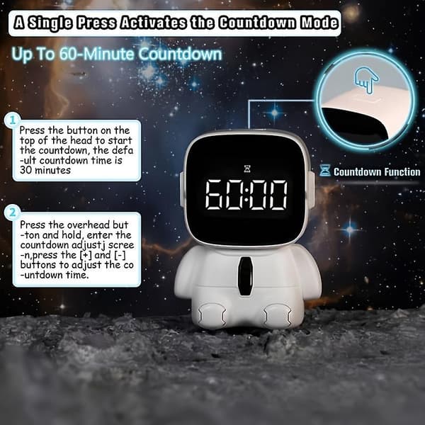 Sød Snooze Vækkeur Studenter Usb Opladning Robot Elektronisk Ur Børns Ur Desktop Digital Timer