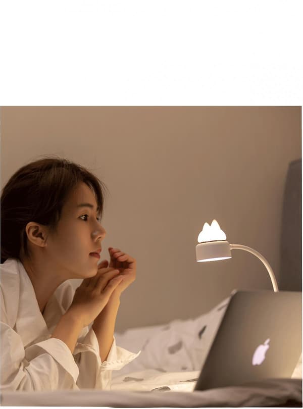 Børns LED-bordlampe, sød kattenatlampe til soveværelser, mini
